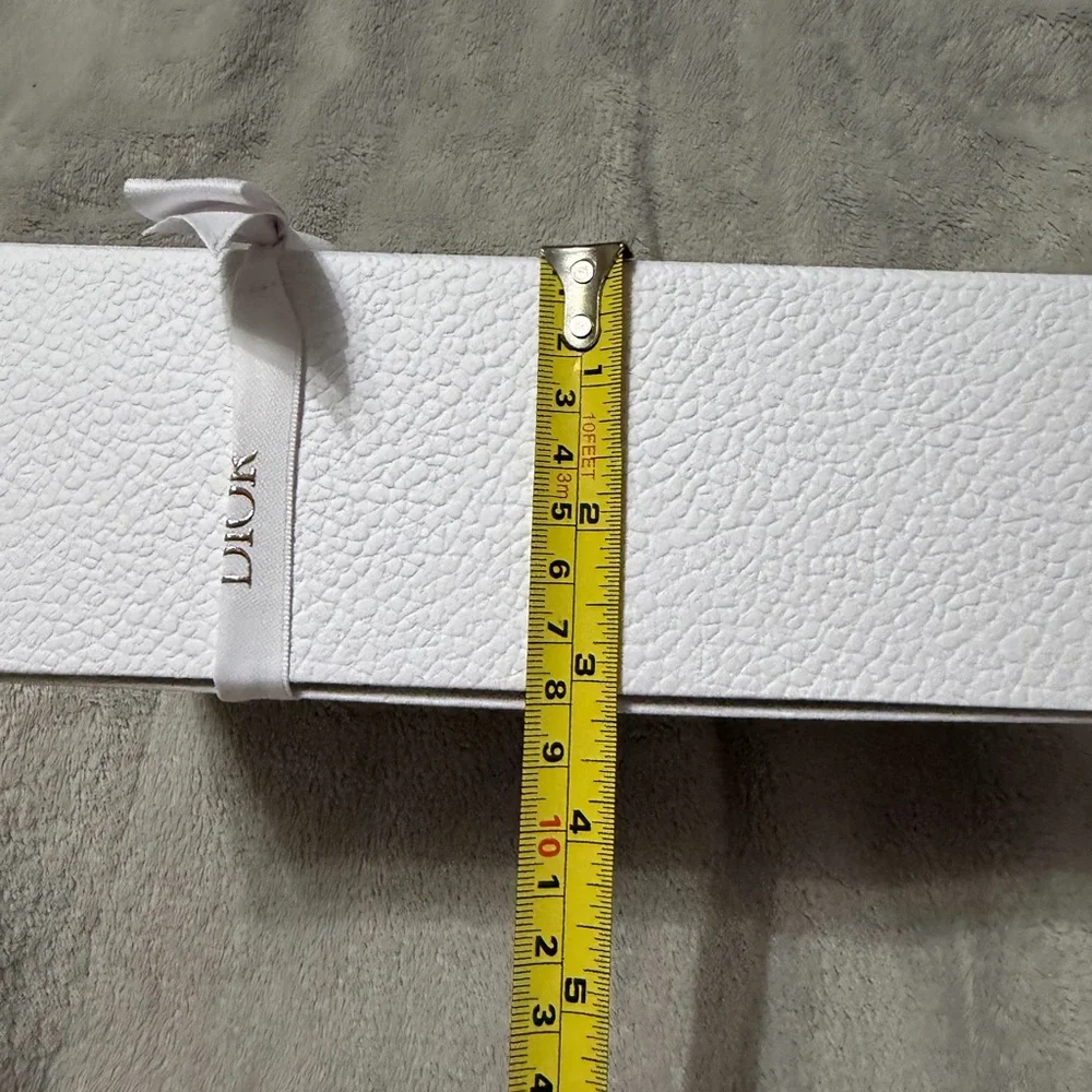 Dior White Box with Gold Logo and Branded Ribbon new empty